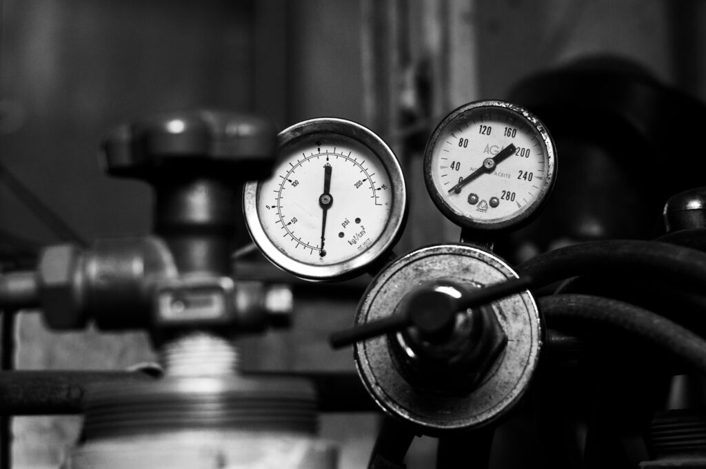 control switches showing pressure