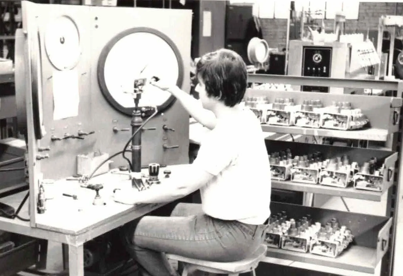 Detroit Switch technician pressure testing a control switch